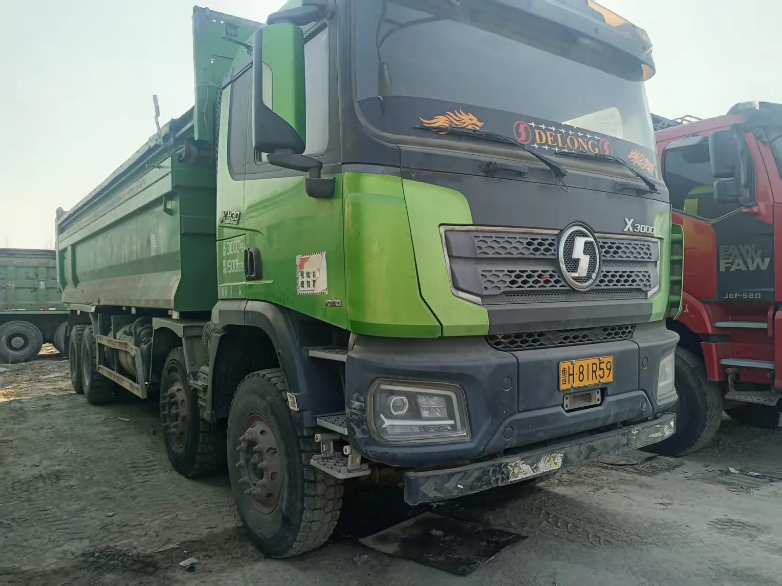 Used Shacman X3000 8x4 dump truck, exterior view